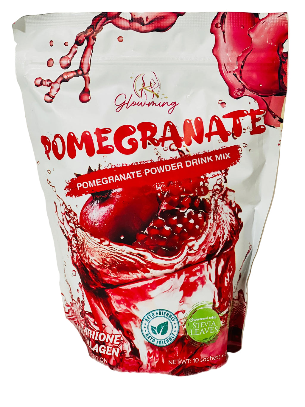 Glowming Pomegranate Powder Drink Mix With Glutathione And Collagen 200g