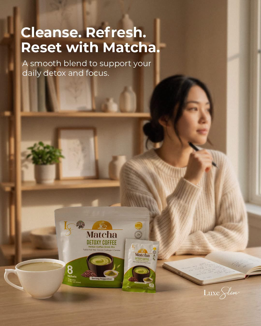 Luxe Slim Matcha Detoxy Coffee 8 sachets