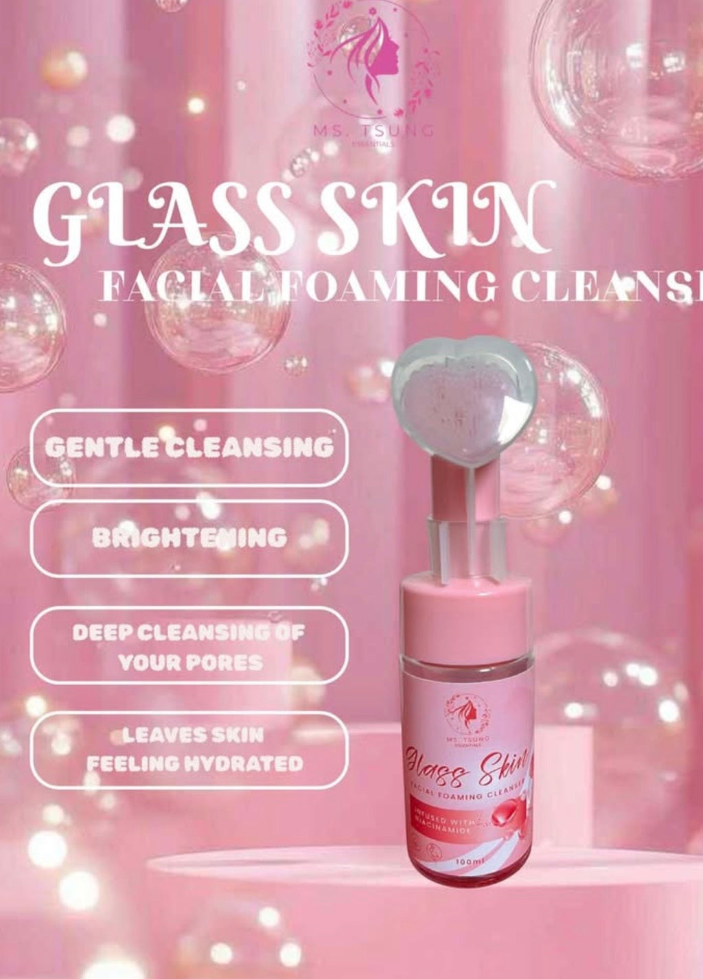 Ms. TSUNG Facial Foam Wash (Glass Skin) 100ml