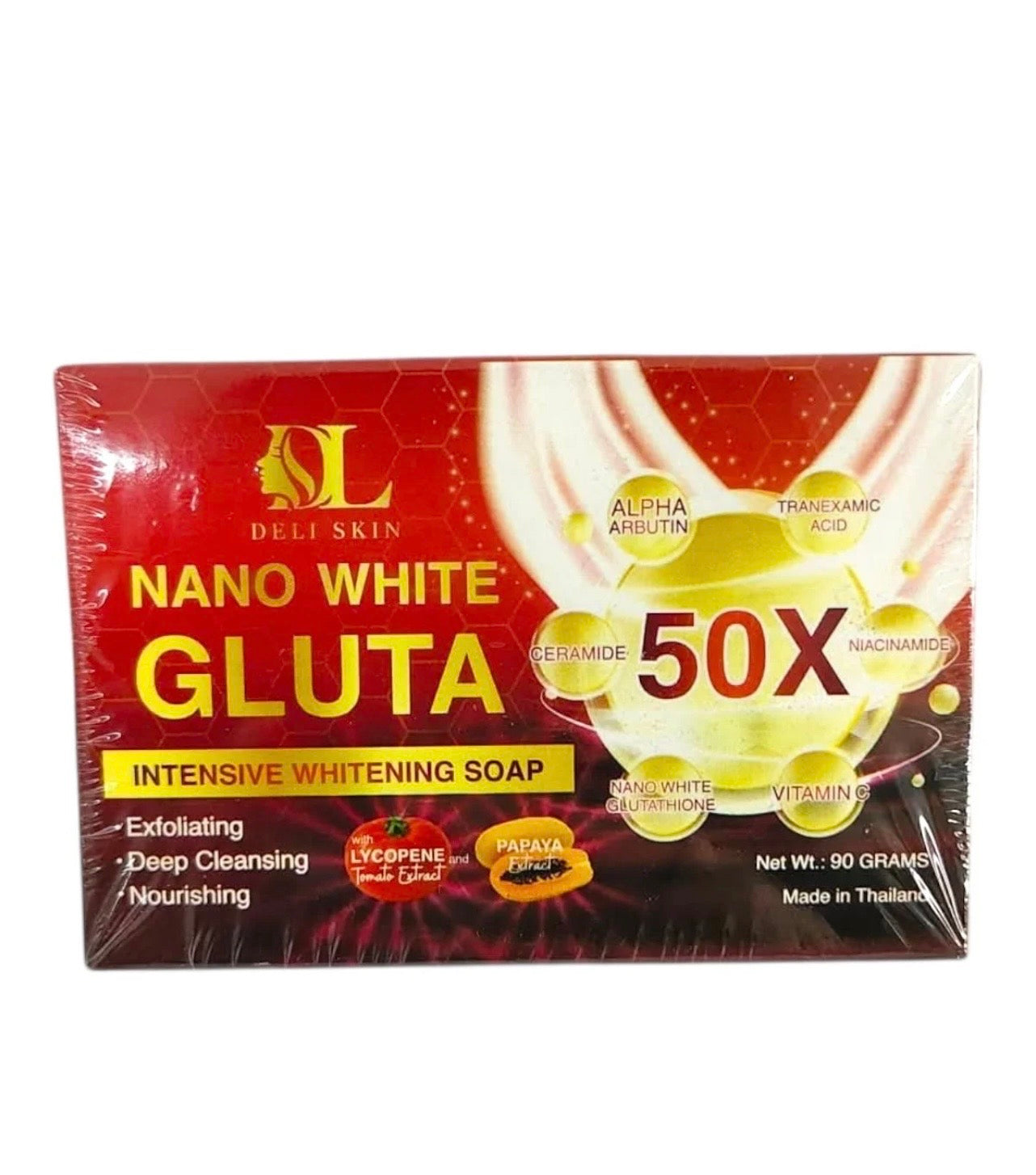 Deli Skin Nano Gluta Soap 50X – Intensive Whitening & Deep Cleansing 90 grams
