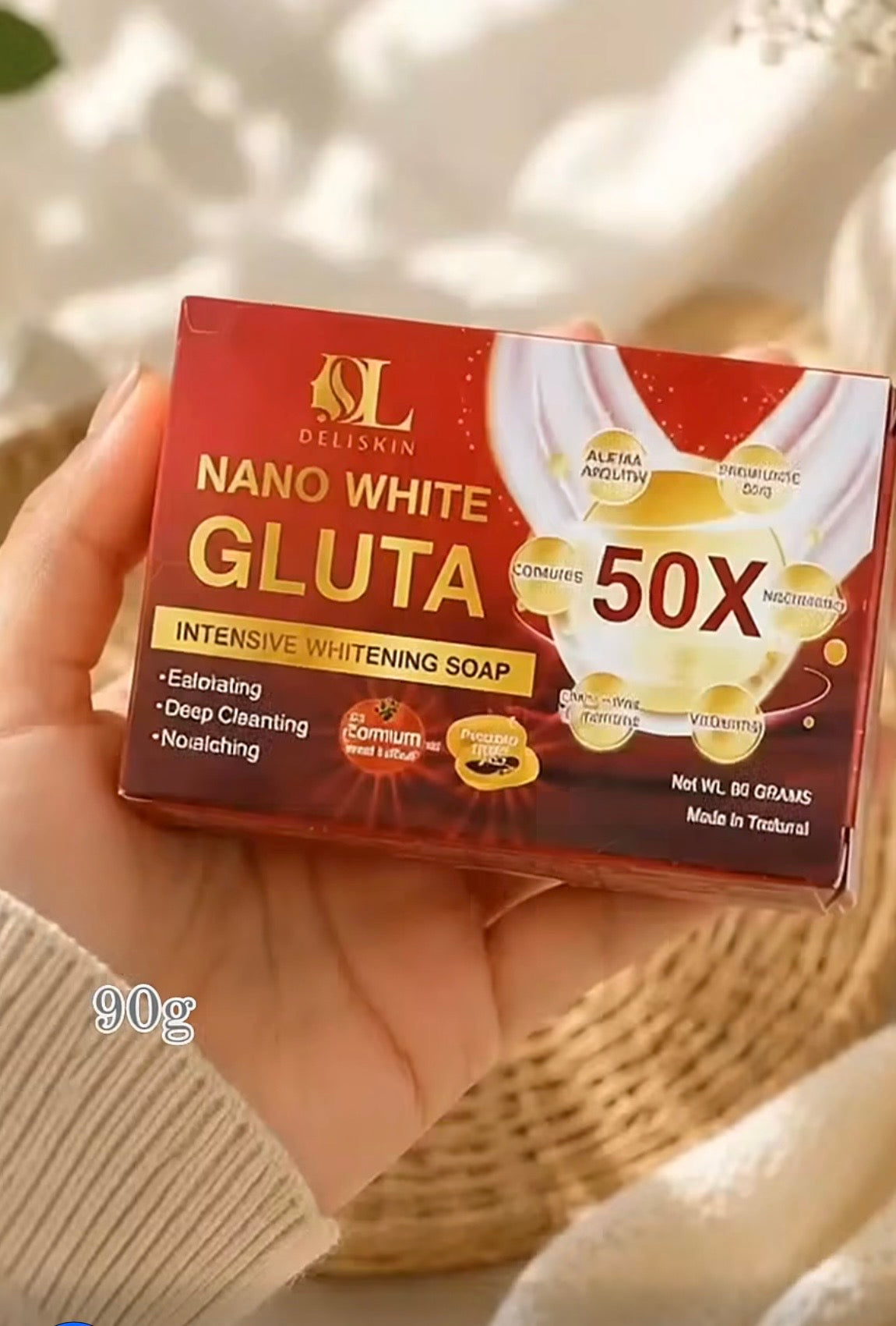 Deli Skin Nano Gluta Soap 50X – Intensive Whitening & Deep Cleansing 90 grams