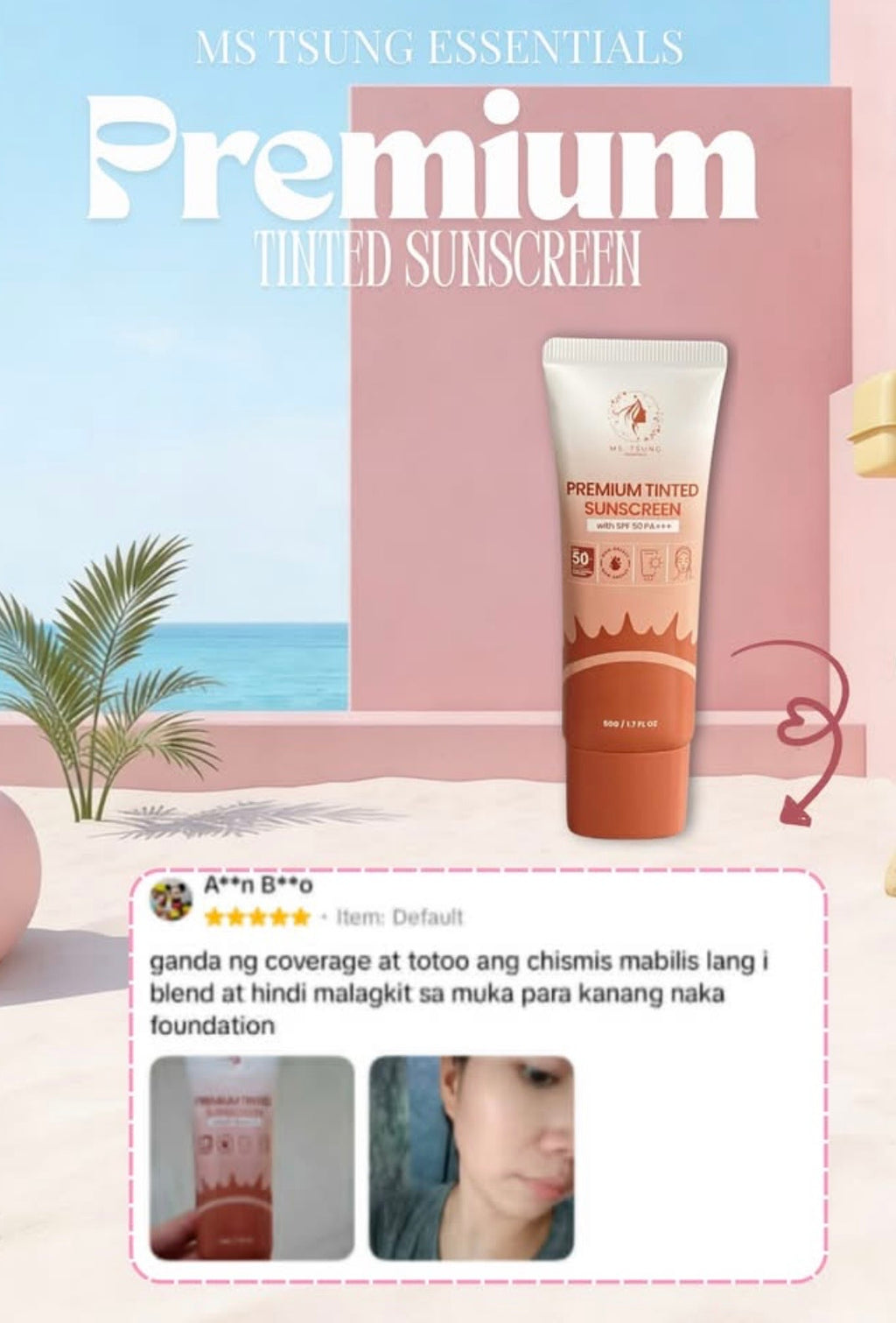 Ms. Tsung Premium Sunkissed Tinted Sunscreen SPF50 - 50g