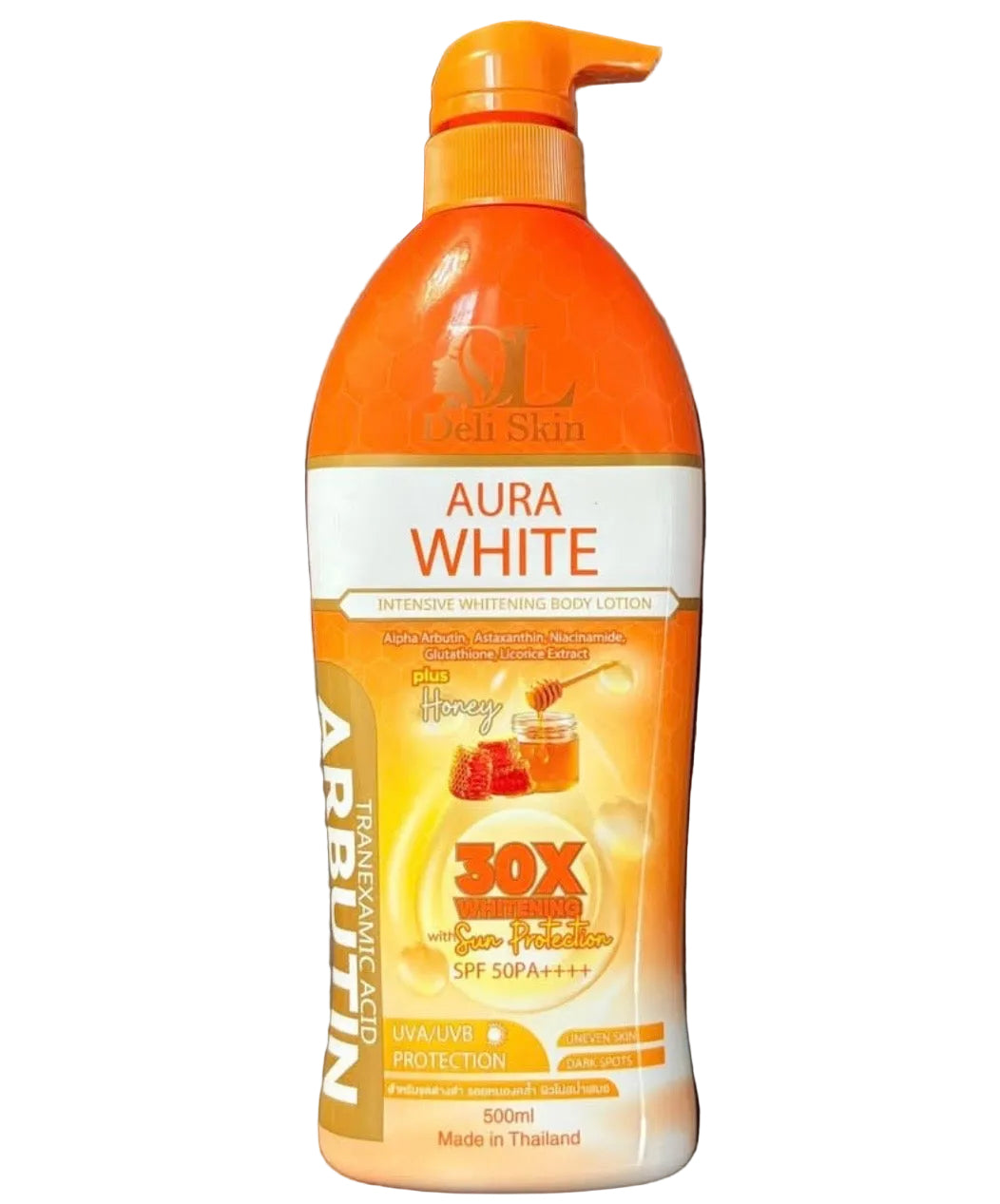 Deli Skin Aura White Whitening Body Lotion SPF50 PA++++ – 500ml