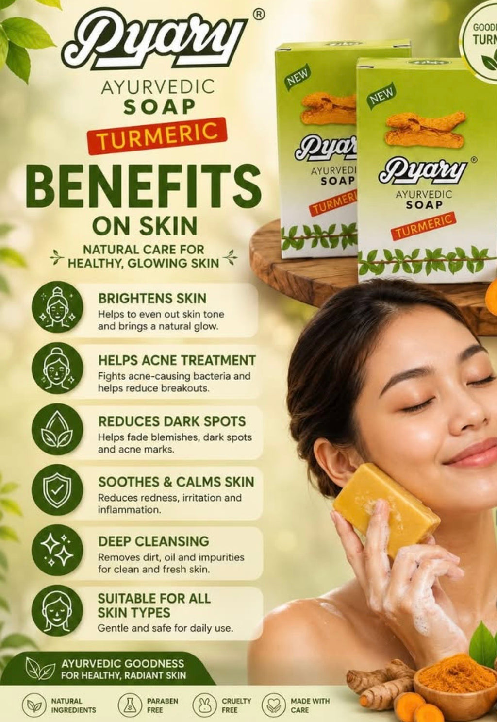 Pyary Ayurvedic Soap (Turmeric) 75g