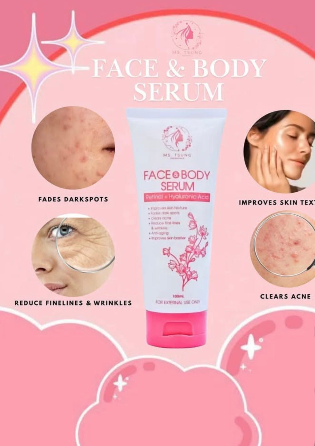 Ms Tsung Retinol & Hyalauronic Acid Face and Body Serum