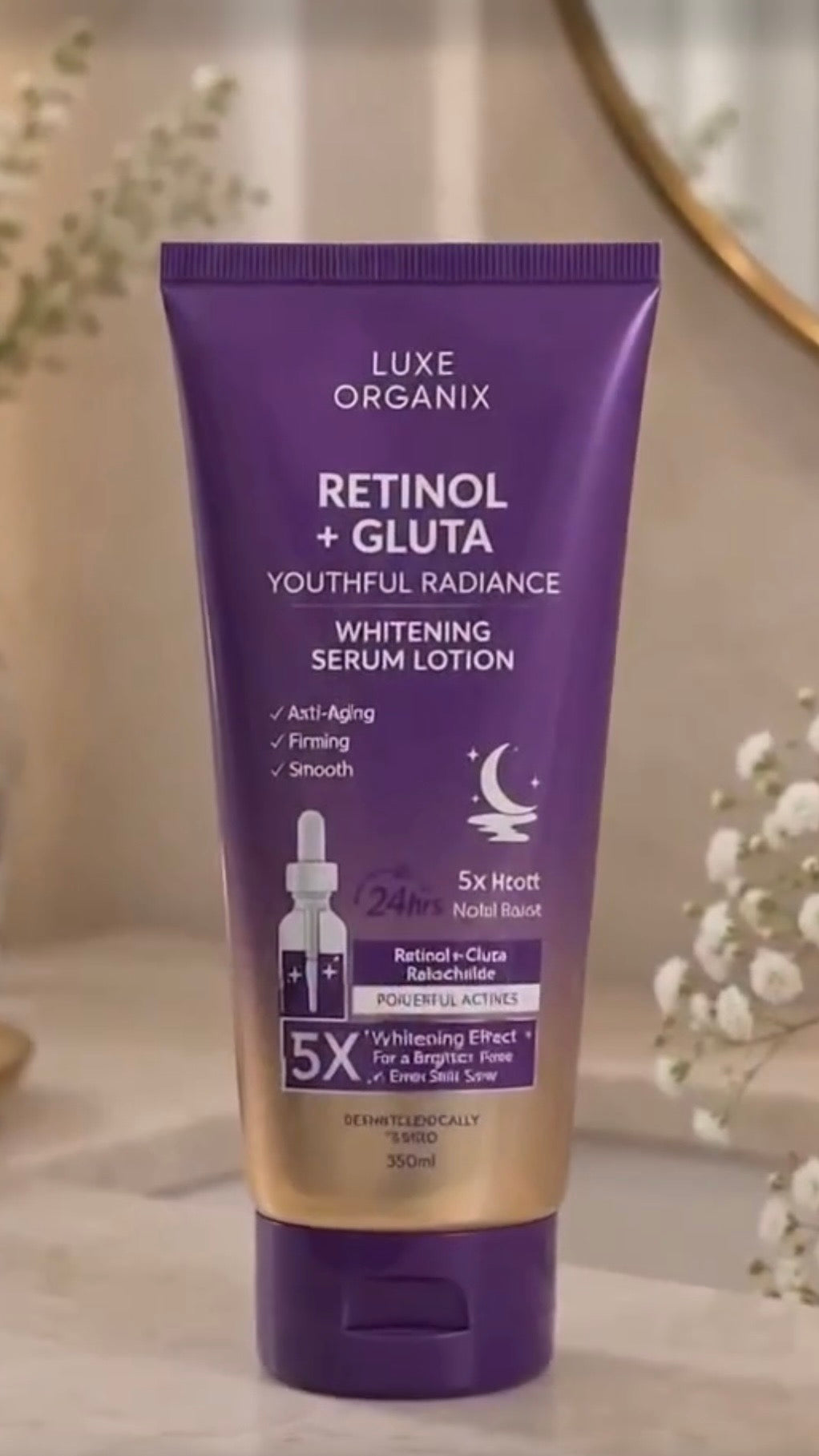Luxe Organix Retinol + Gluta Whitening Serum Lotion 350ml