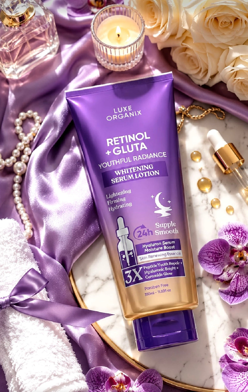 Luxe Organix Retinol + Gluta Whitening Serum Lotion 350ml