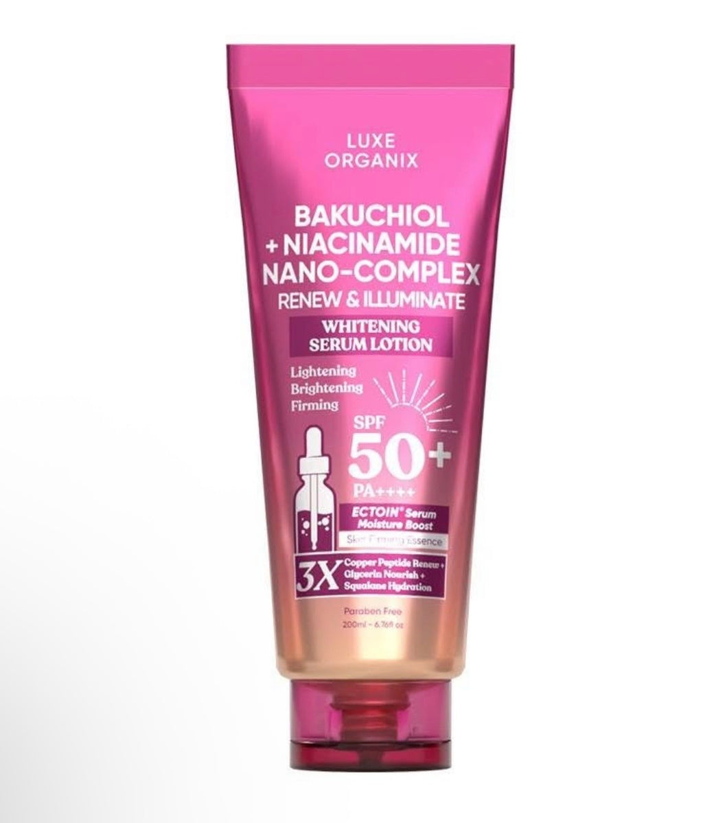Luxe Organix Bakuchiol + Niacinamide Nano Complex Whitening Serum Lotion 200ml