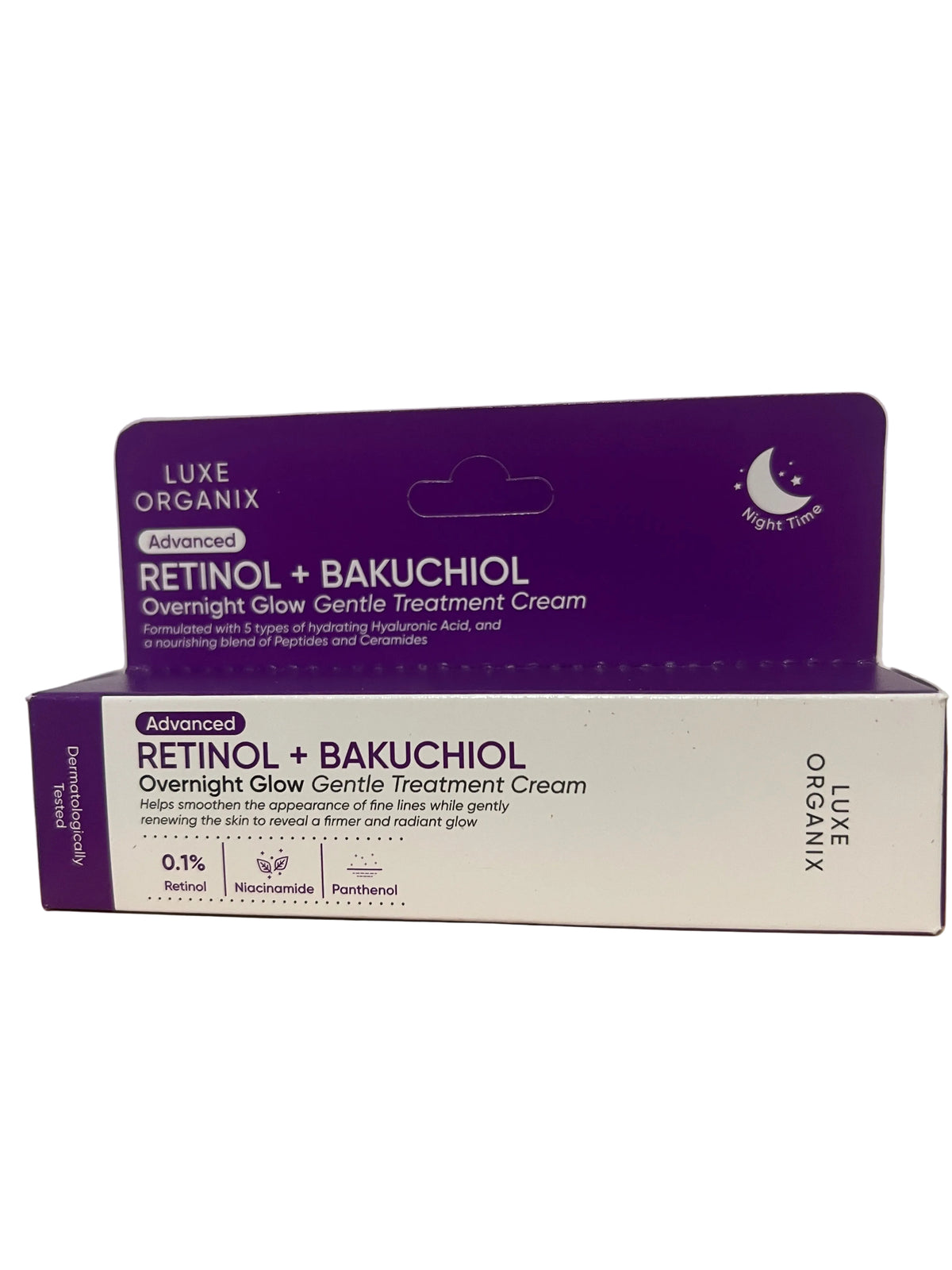 Luxe Organix Advanced Retinol + Bakuchiol Overnight Glow Gentle Treatment Cream