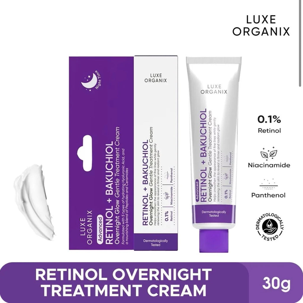 Luxe Organix Advanced Retinol + Bakuchiol Overnight Glow Gentle Treatment Cream