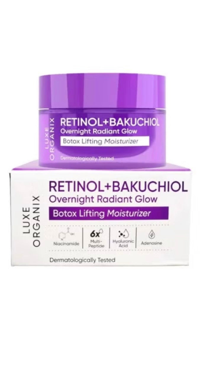 Luxe Organix Retinol+Bakuchiol Overnight Radiant Glow Moisturizer