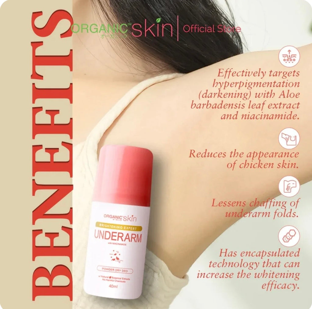 Organic Skin Japan Intensive Whitening Underarm Powder Dry Deodorant Roll on