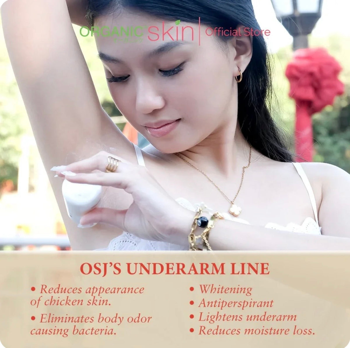 Organic Skin Japan Intensive Whitening Underarm Powder Dry Deodorant Roll on