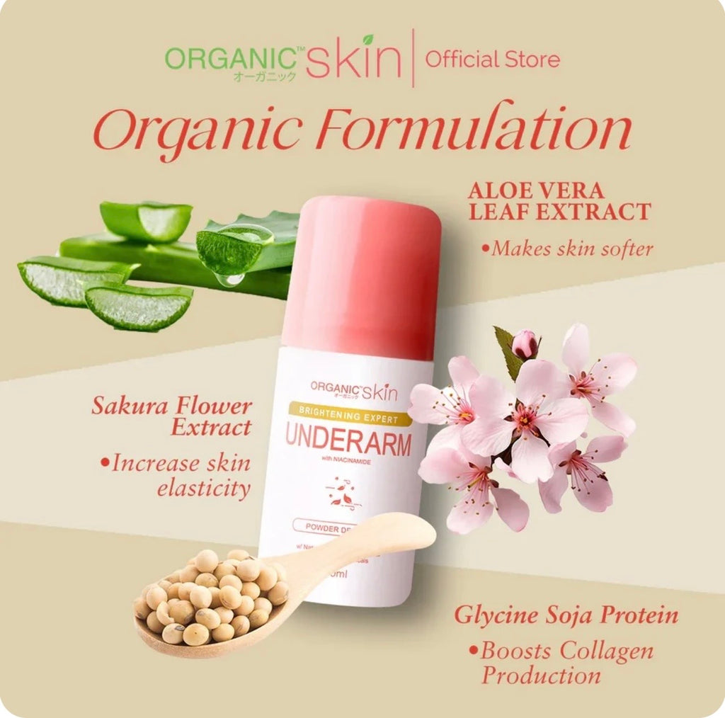 Organic Skin Japan Intensive Whitening Underarm Powder Dry Deodorant Roll on