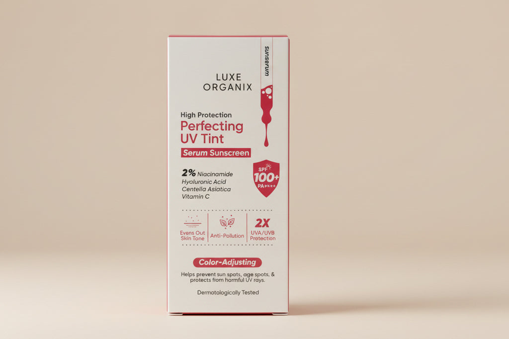 LUXE ORGANIX HIGH PROTECTION PERFECTING UV TINT SERUM SPF 100