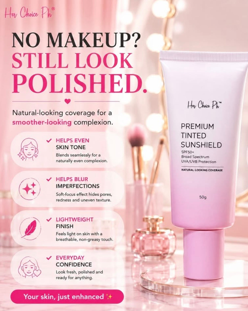 Herchoice Ph Premium Tinted Sunscreen SPF 50