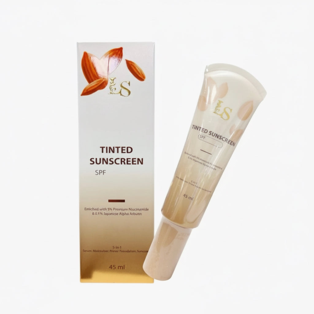 LUXE Skin Tinted Sunscreen SPF 70 PA+++ with Niacinamide & Alpha Arbutin, 5-in-1 Lightweight Daily Sunscreen, 45 mL