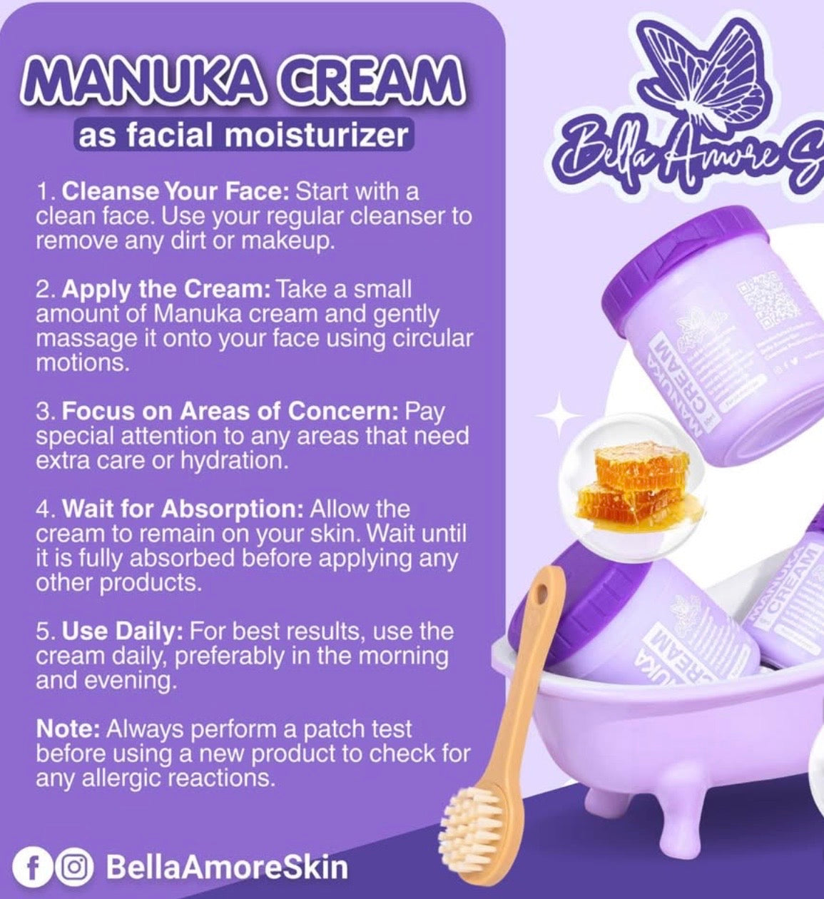 Bella Amore Skin Manuka Cream 60ml