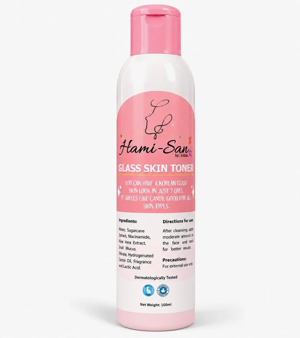 Hami-San Glass Skin Toner 100ml – Korean-Inspired Hydrating Facial Toner with Niacinamide, Aloe Vera & Snail Mucin for Smooth Radiant-Looking Skin