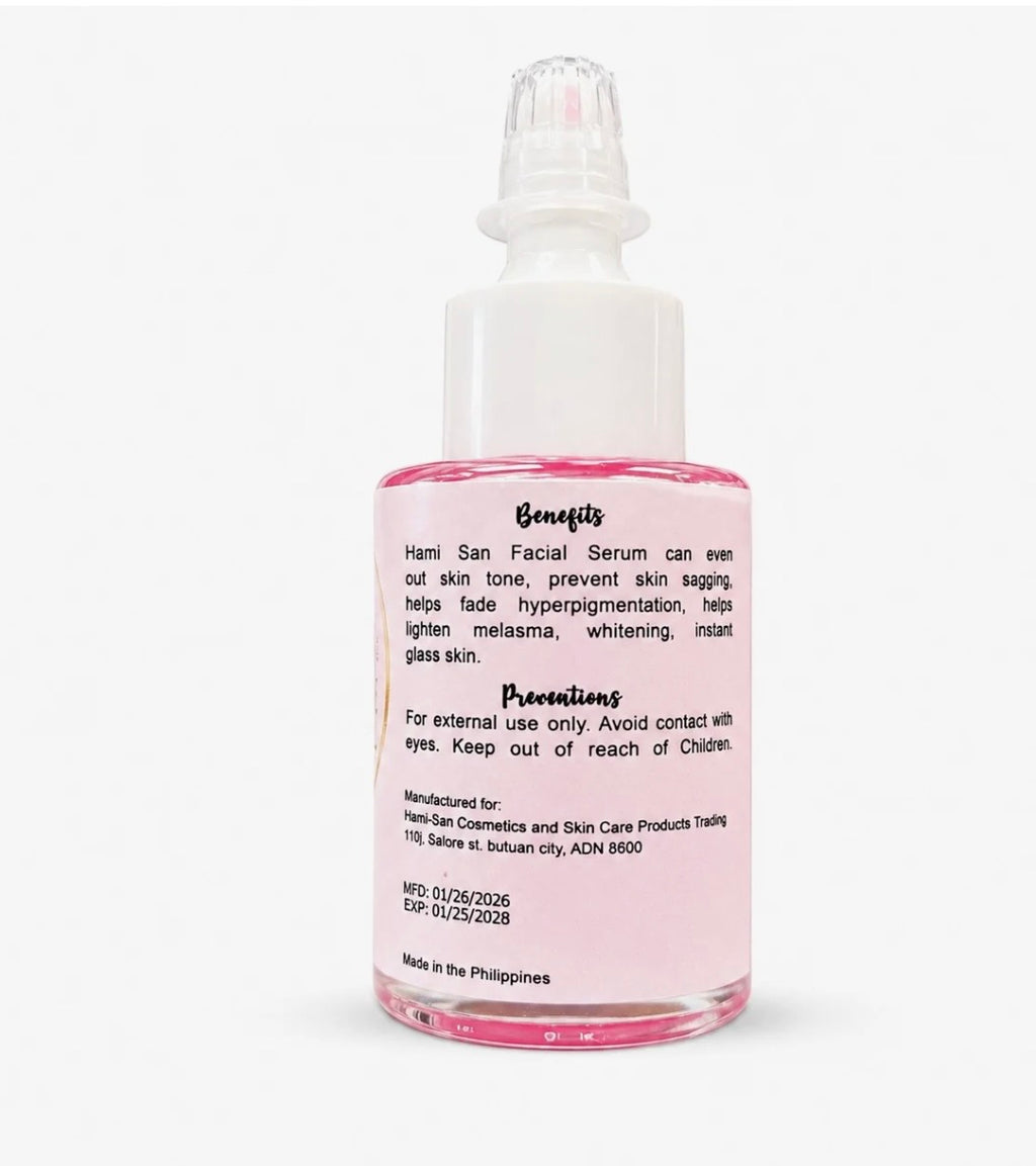 Hami-San Facial Serum 30mL – Niacinamide & Vitamin C Glow Serum with Hyaluronic Acid & Centella | Lightweight Hydrating & Smoothing Skin Care Formula