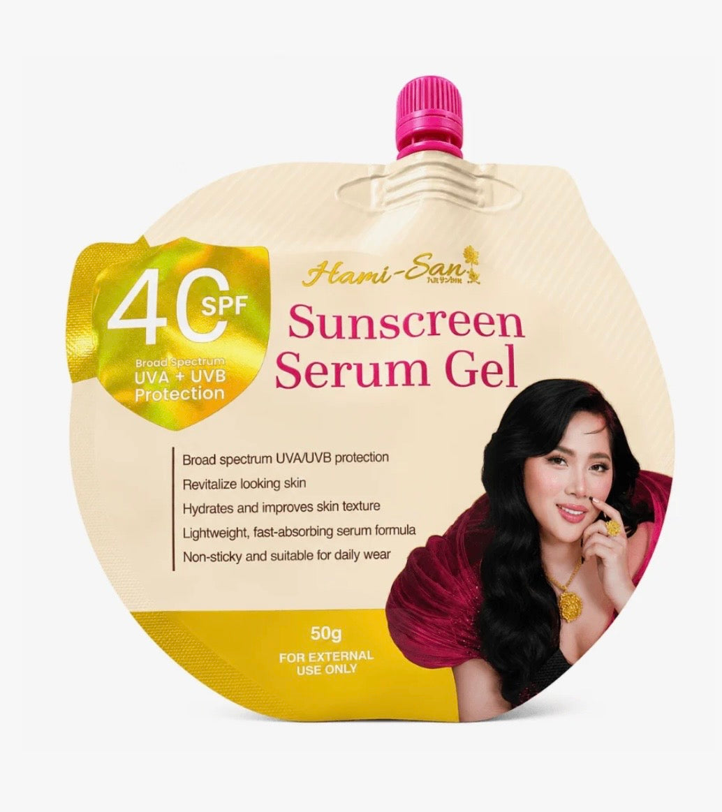 Hami-San Sunscreen Serum Gel SPF 40 50g | Lightweight Broad Spectrum UV Face Moisturizer with Niacinamide, Tranexamic Acid & Centella