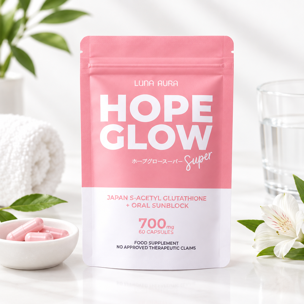 Luna Aura Hope Glow Super – Japan S-Acetyl Glutathione + Oral Sunblock 60 Capsules