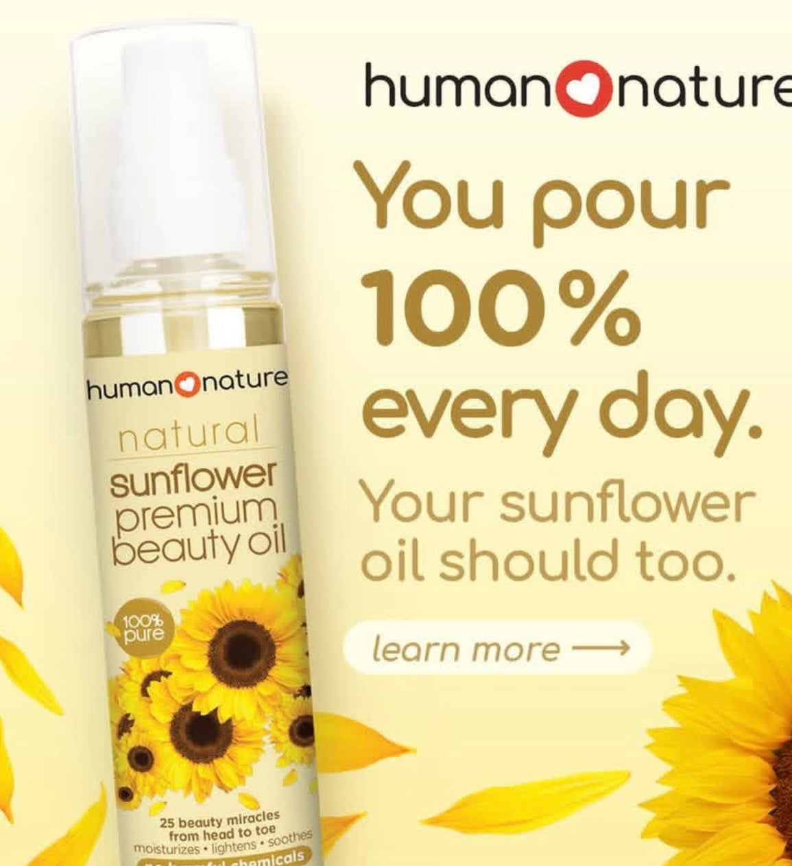 Human Nature Sunflower Premium Beauty Oil 100ml