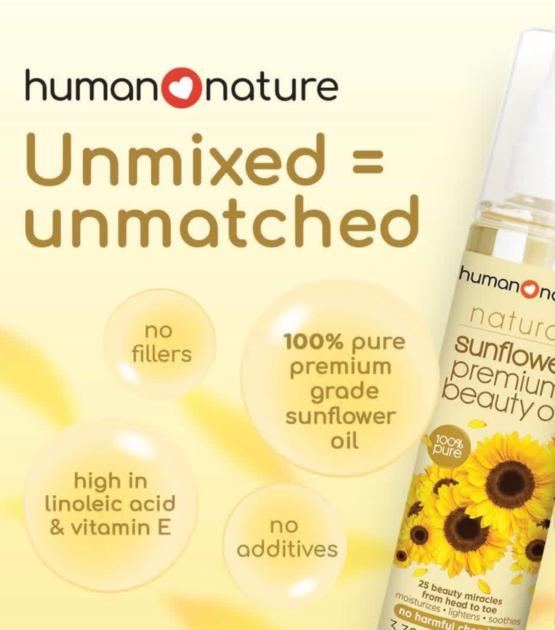 Human Nature Sunflower Premium Beauty Oil 100ml
