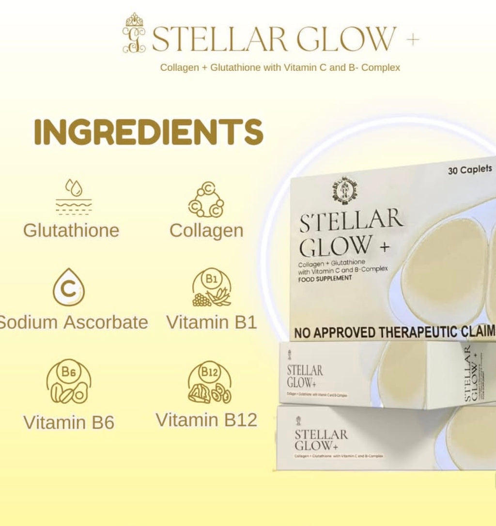Stellar Glow + (Collagen, Glutathione, Vitamin C and B-Complex) by Gorgeous Glow  30 Caplets